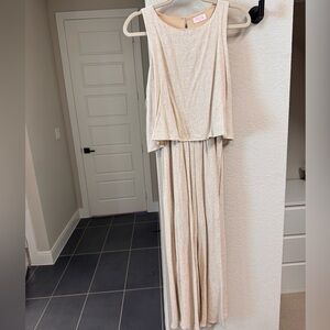 Pink Lily Cream Sleeveless Jumpsuit